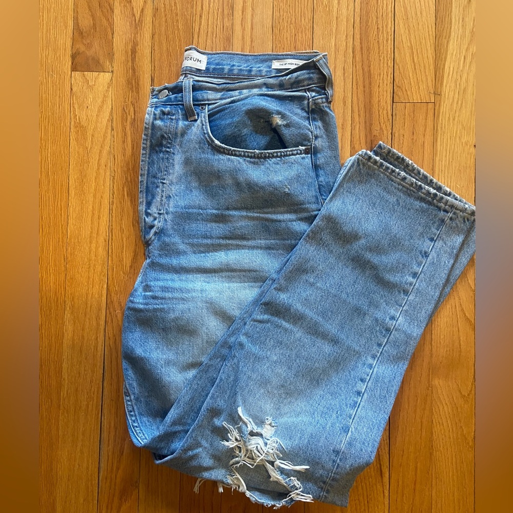 Denim Forum Aritzia Boyfriend High Rise Loose Jeans